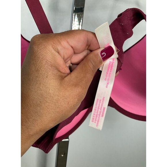 VS Victoria's Secret PINK Everywear Push Up Plum beige 36DD - Picture 6 of 7